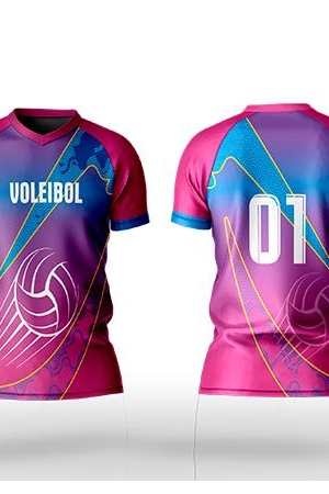 CAMISETA SUBLIMAÇÃO - VÔLEI ROSA MODELO 2